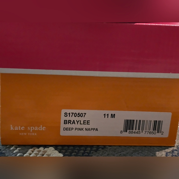 Kate Spade Braylee Deep Pink Nappa Flats with Gold Bow - Picture 5 of 6